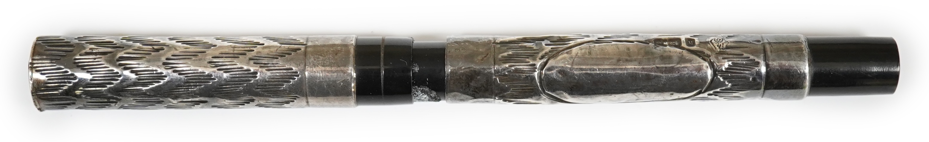 A fully hallmarked silver Eyedropper, with unusual pattern, c.1923, London